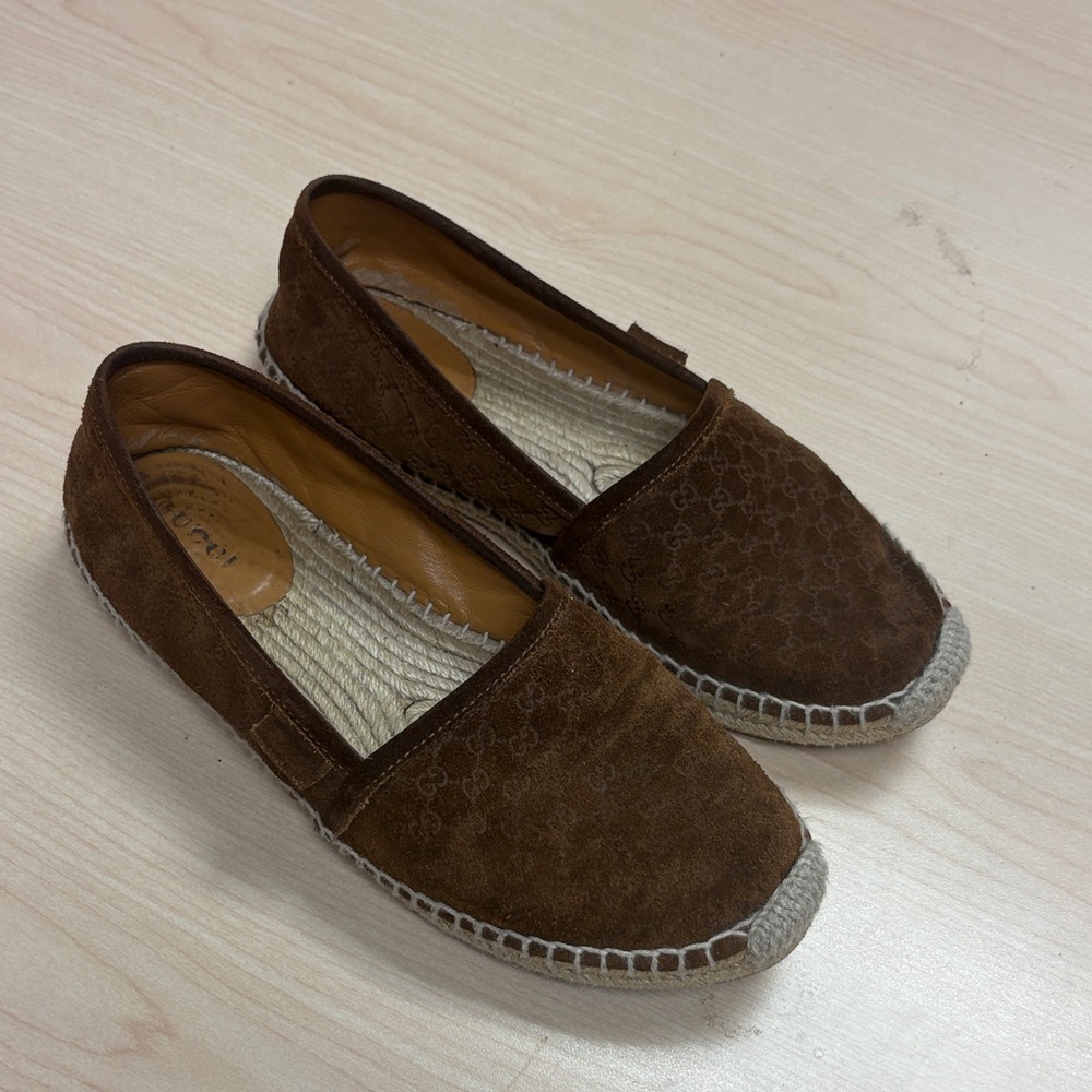 Gucci Brown Espadrilles with Suede Finish